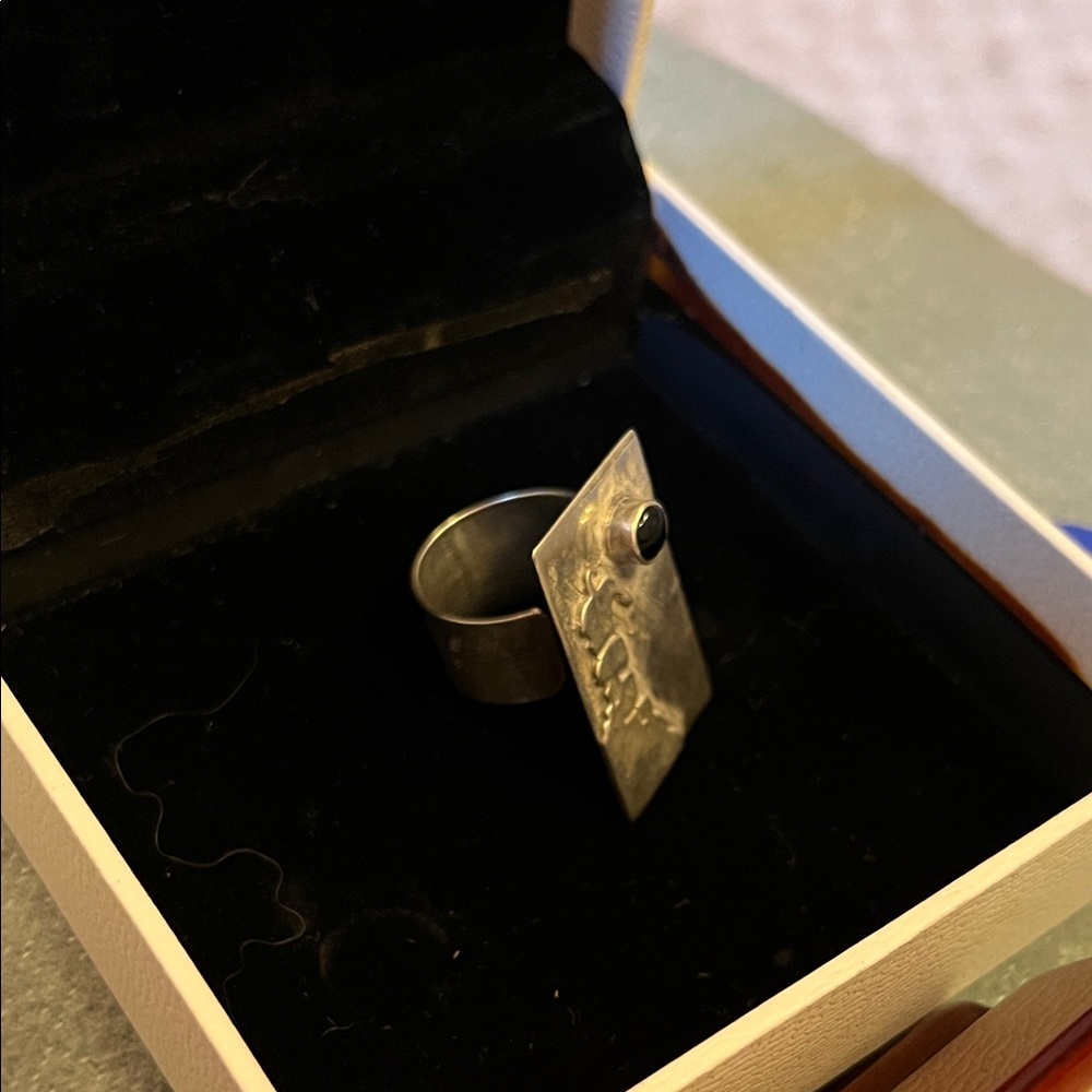 Sterling Silver Spectacular Rectangular Ring With… - image 4